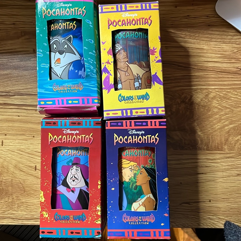 Vintage Burger King colors of the wind collectable cups set of 4